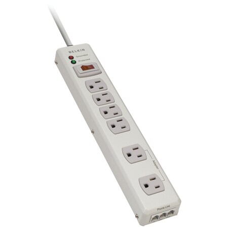 Belkin Metal 6-Outlet Surge Protector F9H620-06-MTL
